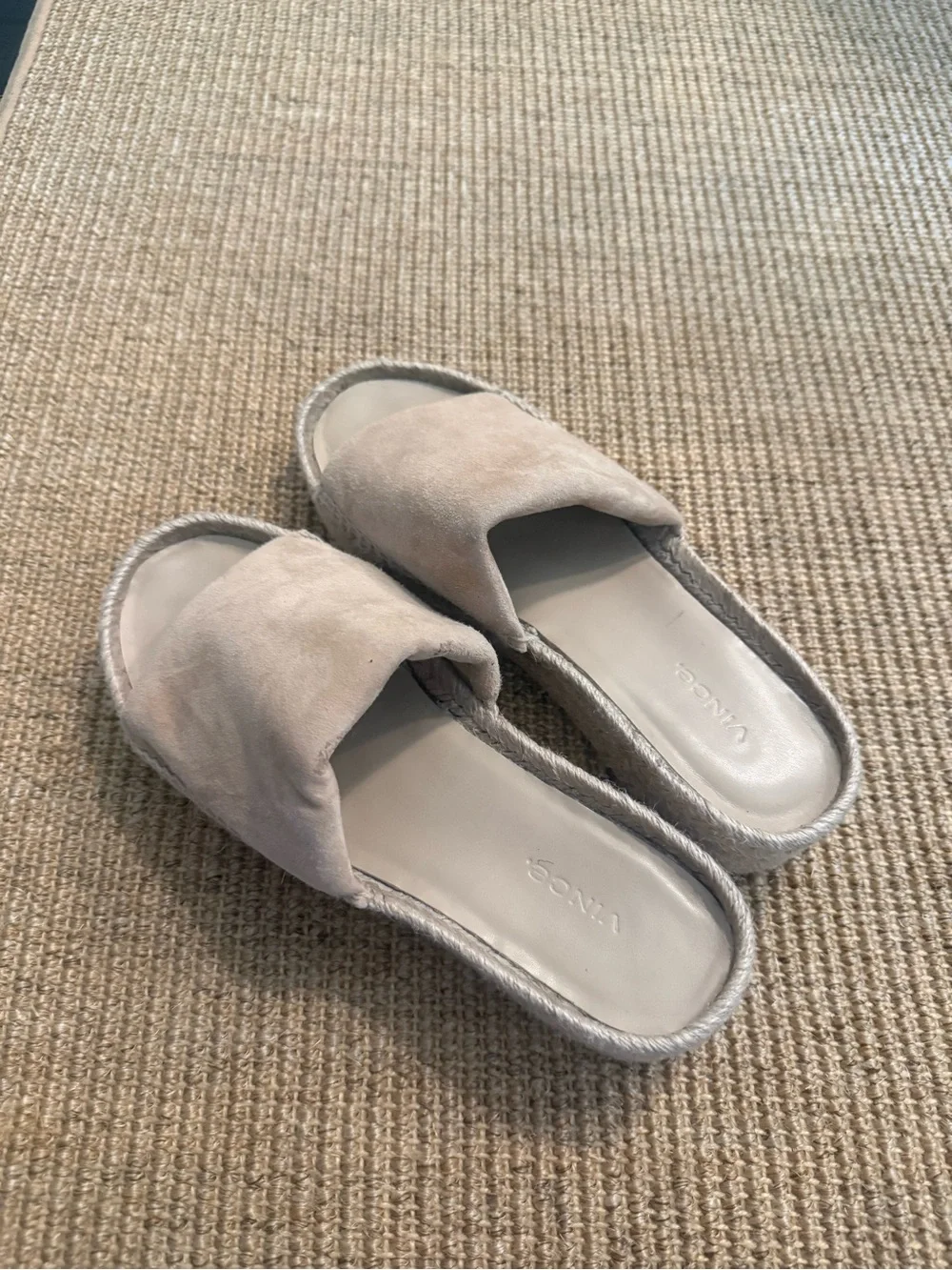 Vince Solana Espadrille Platform, Size 7.5 Sand